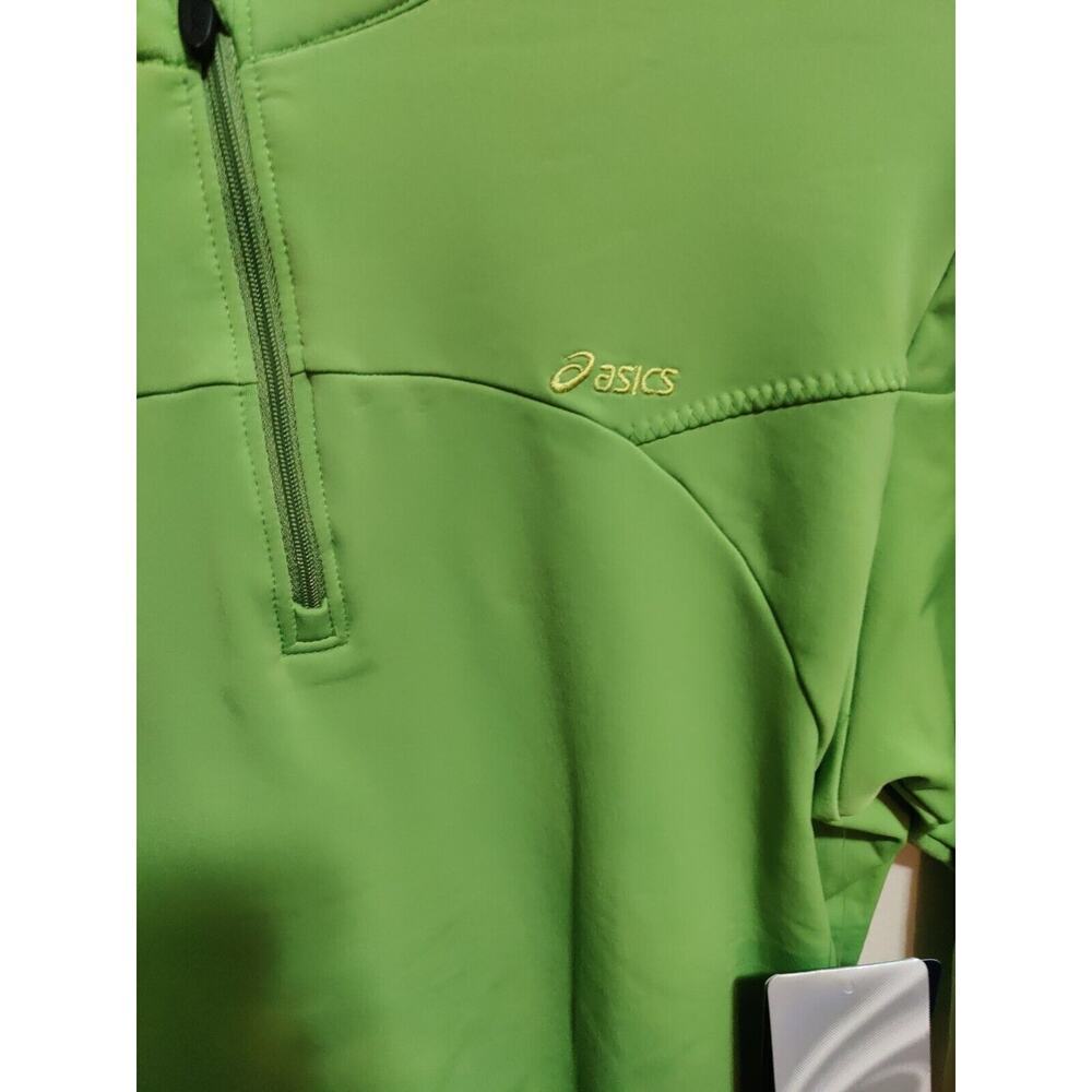 Asics Women's Pullover Training Jacket Green Size Medium Sleeve Thumb Holes - Picture 4 of 16